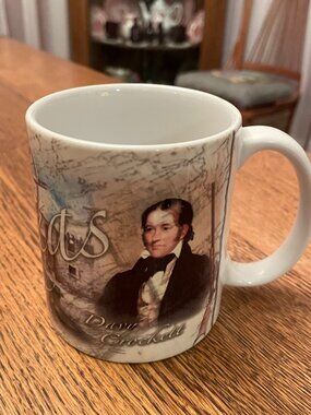 The Alamo March 6, 1936 Davy Crockett Souvenir Coffee Cup Mug 13 ounces